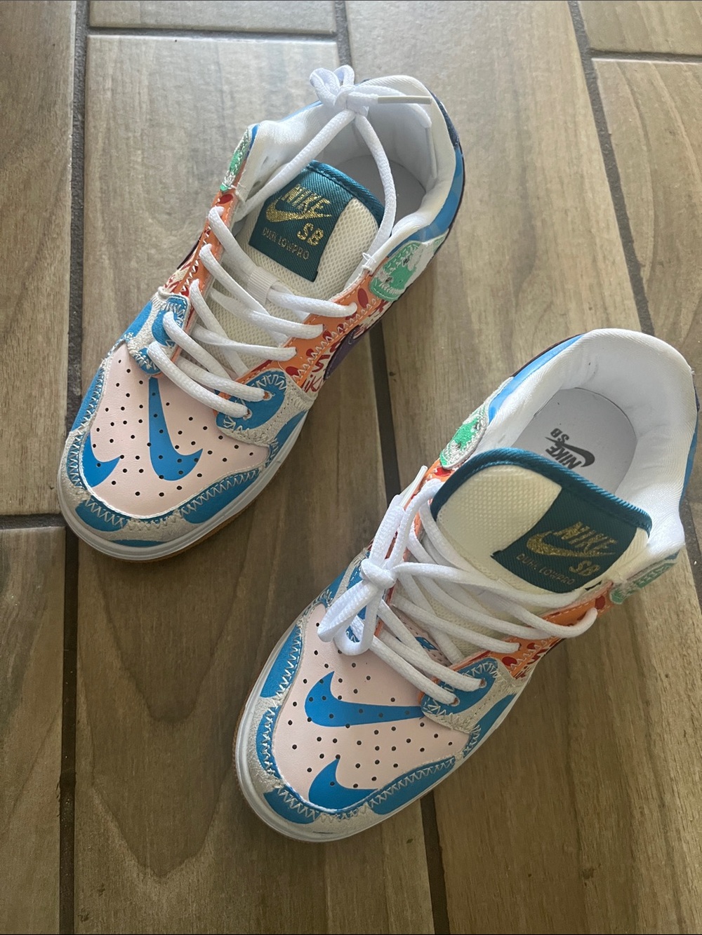 Nike Kids Low-Top Sneakers - Blue, White, Pink, Orange, Green